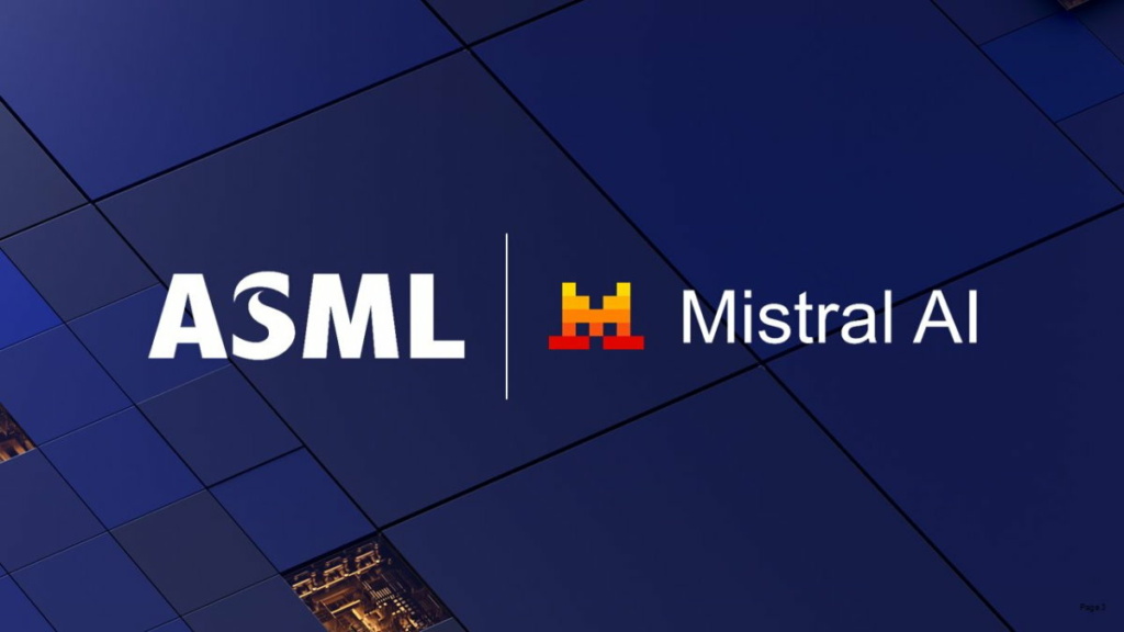 Logo's van ASML en Mistral AI samen